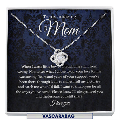 À ma merveilleuse mère, quoi qu'il arrive, nœud d'amour, collier pour maman, cadeau d'anniversaire pour maman