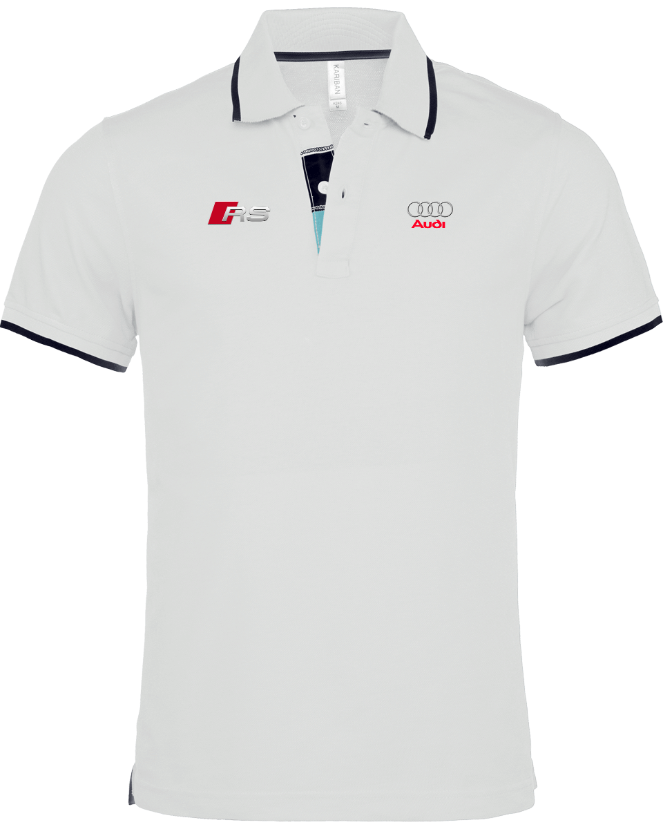 Audi RS Polo Shirt Men border neck