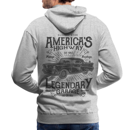 vintage car design America Highway Men’s Premium Hoodie - heather grey