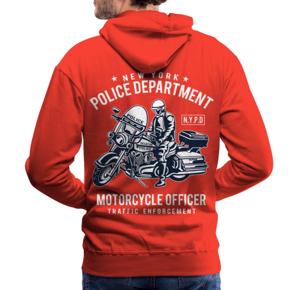 New York Police Department Motorcycle Officer Men’s Premium Hoodie - red