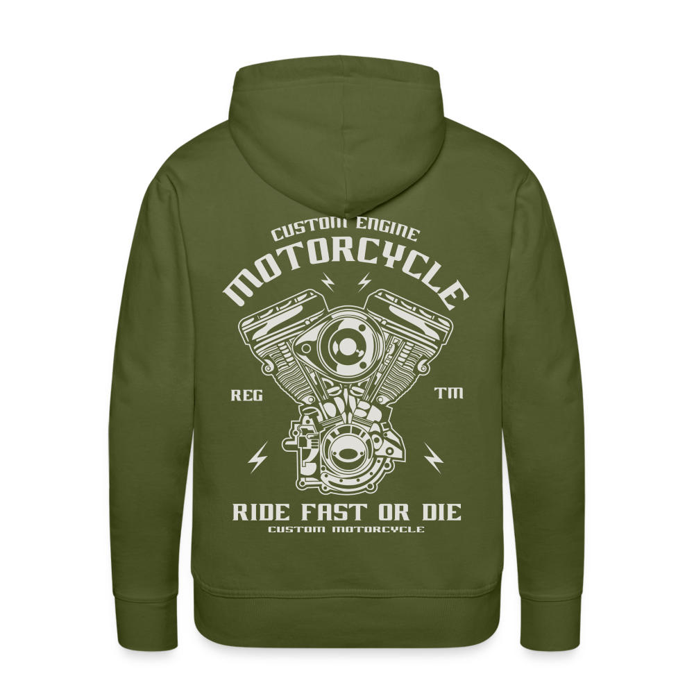 Ride Fast or Die Motorcycle Men’s Premium Hoodie - olive green