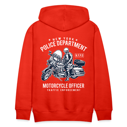 New York Police Department Motorcycle Officer Men’s Premium Hoodie - red