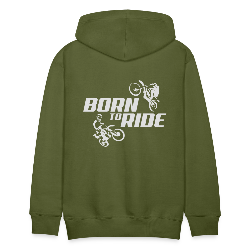 Born to Ride Motocross Men’s Premium Hoodie - olive green