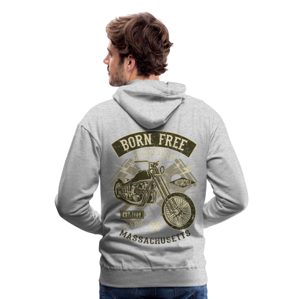 Born Free Choppers Motorcycle Men’s Premium Hoodie - heather grey