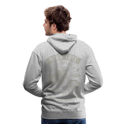 choppers Born Free Motorcycle Men’s Premium Hoodie - heather grey