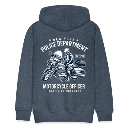 New York Police Department Motorcycle Officer Men’s Premium Hoodie - heather denim