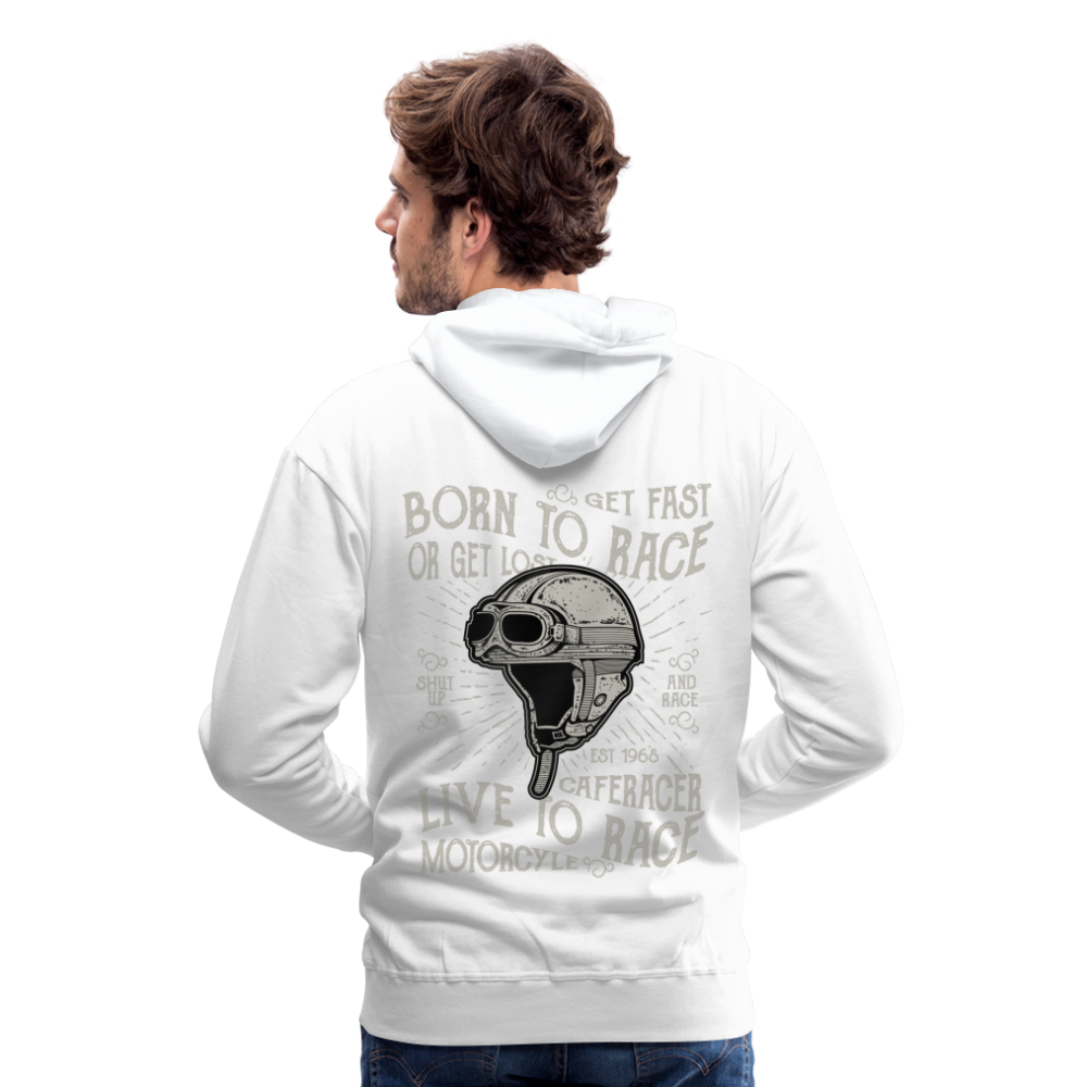 Born to Race Car's Men’s Premium Hoodie - white