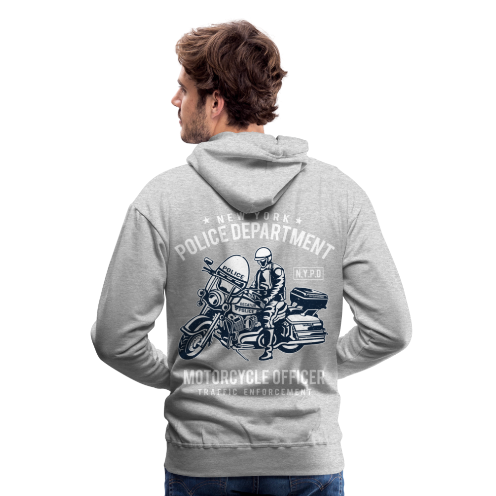 New York Police Department Motorcycle Officer Men’s Premium Hoodie - heather grey