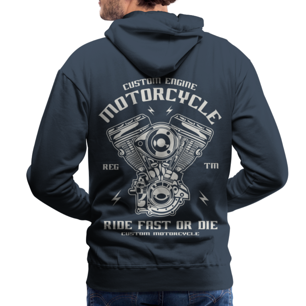 Ride Fast or Die Motorcycle Men’s Premium Hoodie - navy