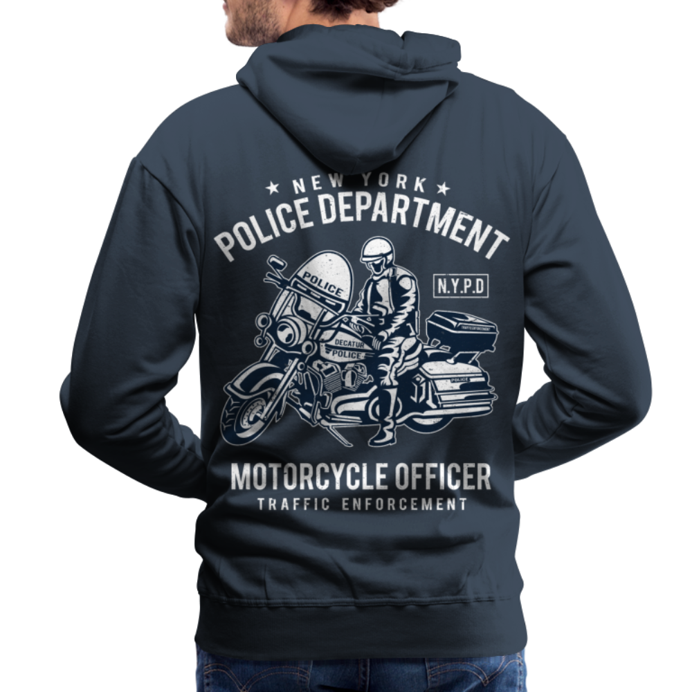 New York Police Department Motorcycle Officer Men’s Premium Hoodie - navy