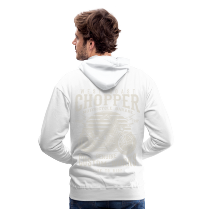 West Coasr Chopper Motorcycle Garage Men’s Premium Hoodie - white