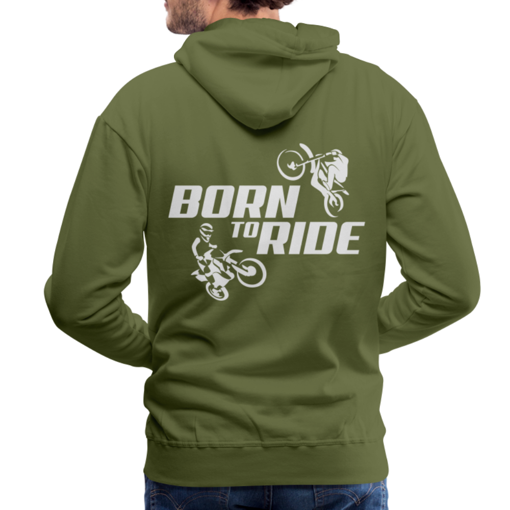 Born to Ride Motocross Men’s Premium Hoodie - olive green