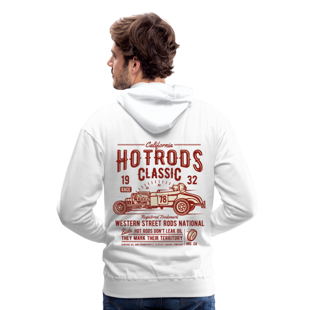 Hot Rods Race Classic Men’s Premium Hoodie - white