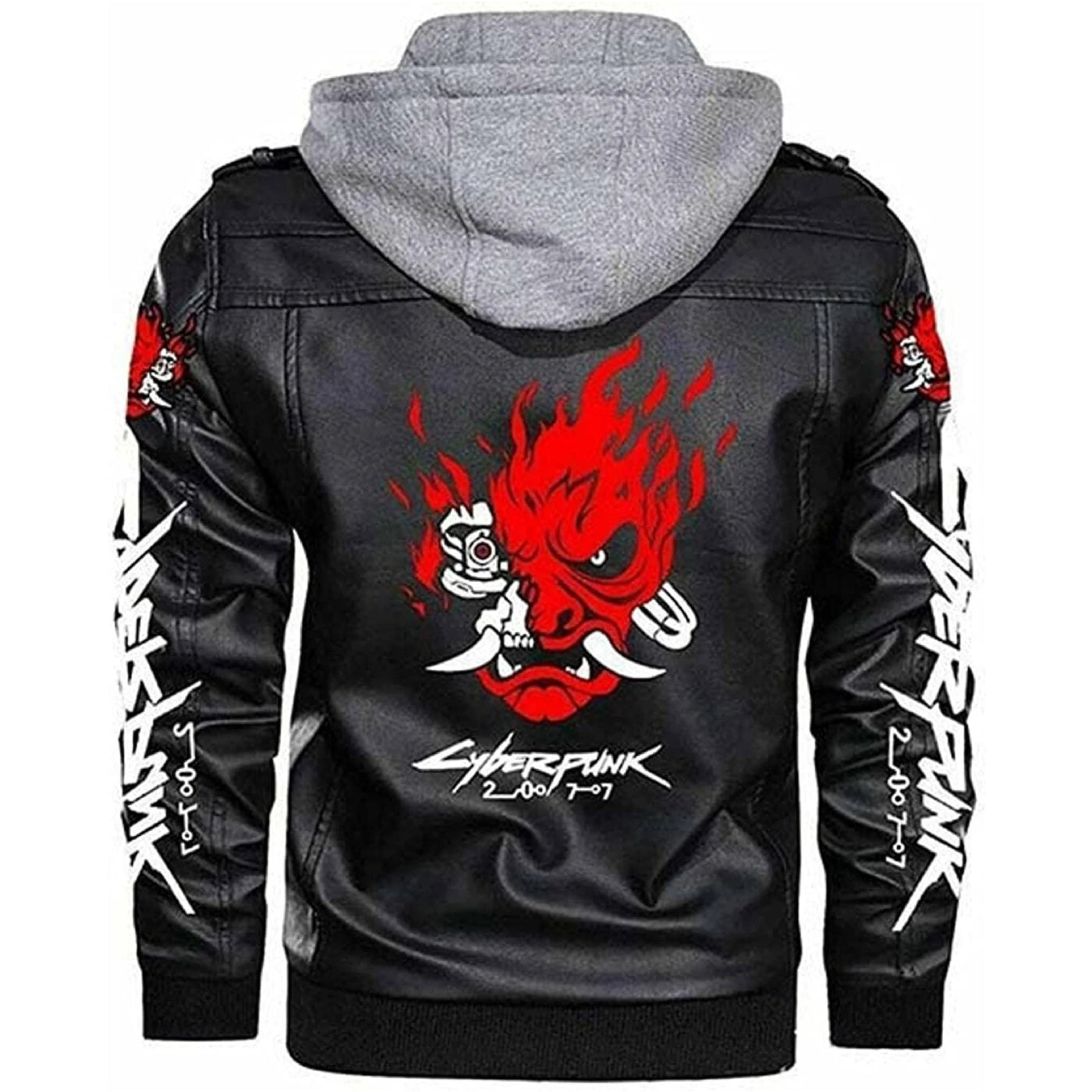 Veste Cyberpunk Veste de costume en cuir noir Samurai Devil