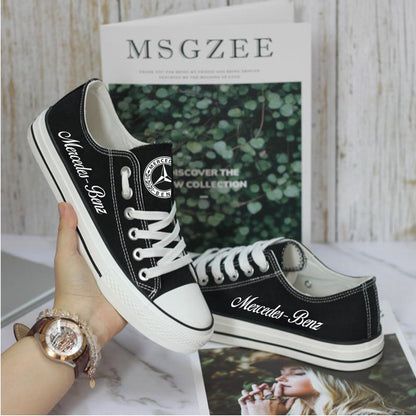 Mercedes Black Low Top Canvas Shoes