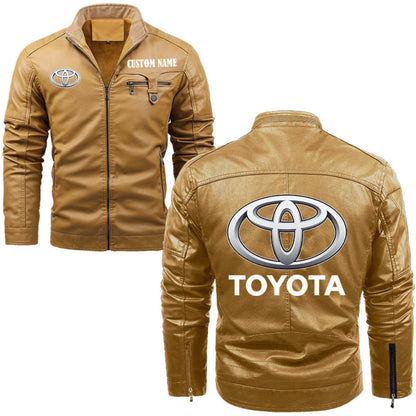 Toyota Personalized Fleece Leather Jacket V01