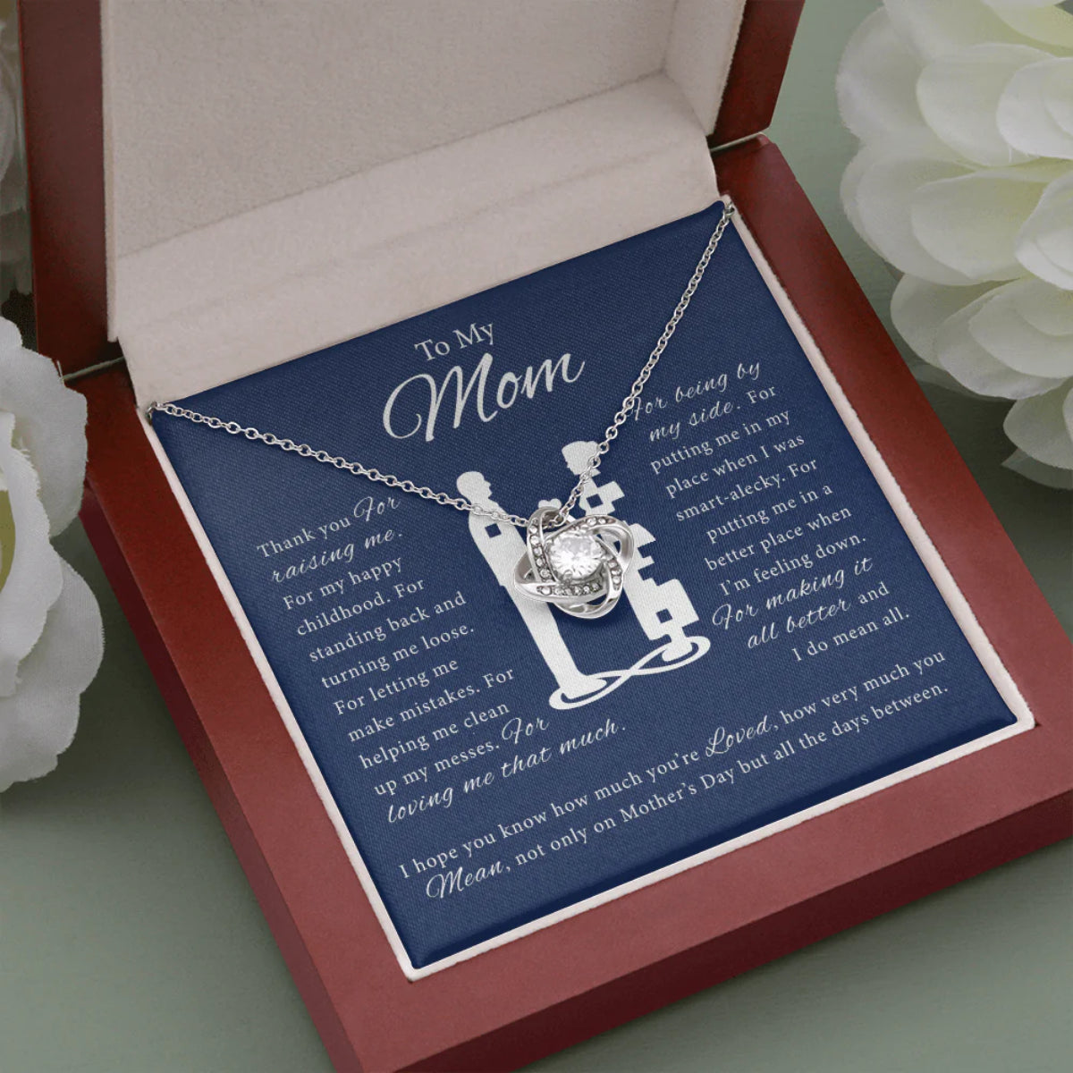 Thank You For Raising Me Love Knot, Mom Necklace, Mom Birthday Gift, Mother&#8217;s Day Gifts