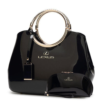 Lexus Deluxe Women Handbag With Free Matching Wallet-bag-Driver Apparel-Black-Driversapparel.com