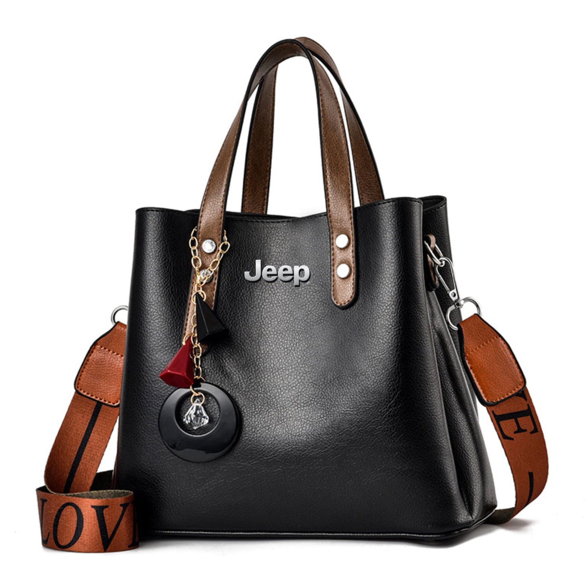 New Jeep Luxury Leather Women Handbag-bag-Driver Apparel-Black-Driversapparel.com