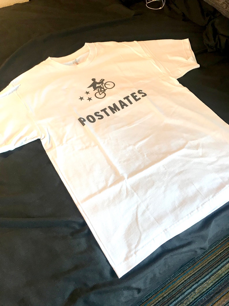 POSTMATES Logo Tee Shirt for Food Delivery Drivers, Large/XL