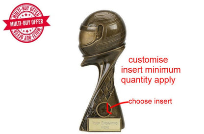 Trophée de casque personnalisable avec trophée gravé