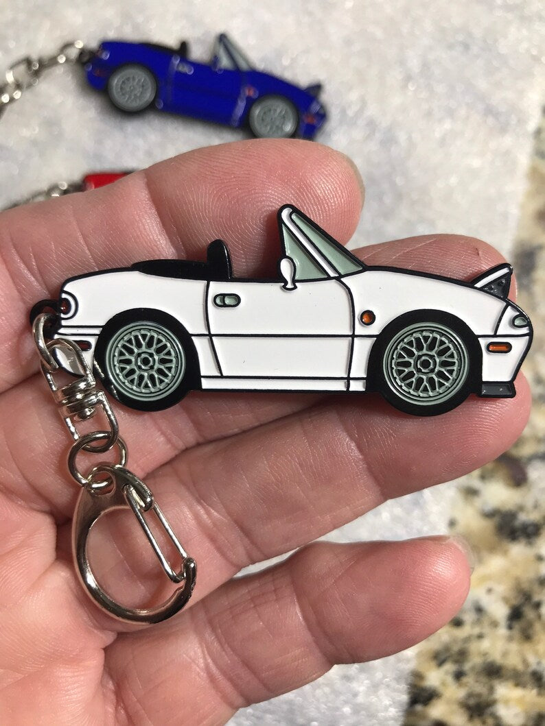 NA Miata Mk1 MX5 Keychains with BBS Wheels (6 Colors)_driver_clothing_drivi.store