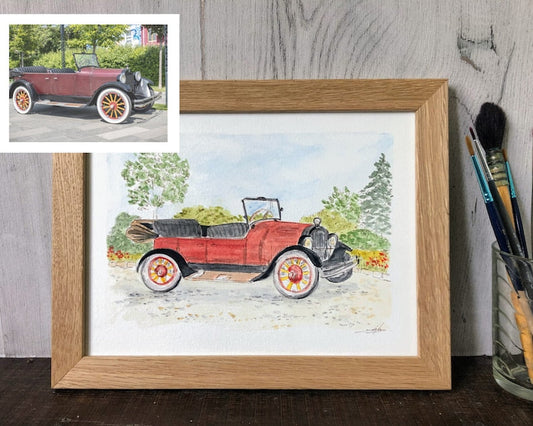 Watercolor Vehicle Portrait from Photo