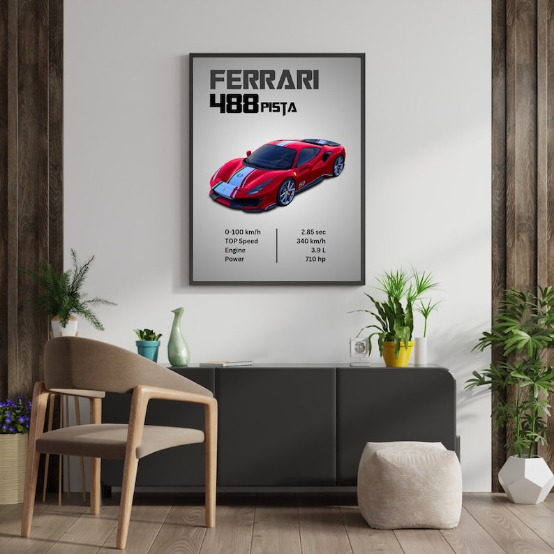 Limited Edition Sleek Sports Car Poster: Automotive Art for Your Space