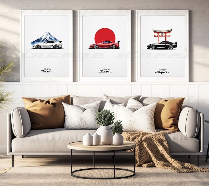 Legends JDM Car Poster Set: Toyota Supra_driver_clothing_drivi.store