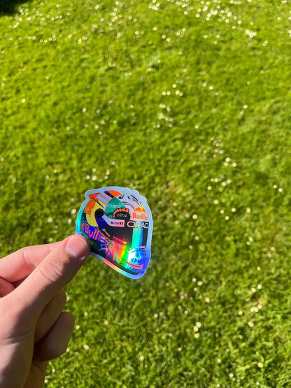 Holographic Checo Perez F1 Mini Helmet Sticker