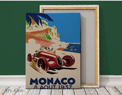 Toile automobile rétro de Monaco : art classique pour les passionnés de voitures