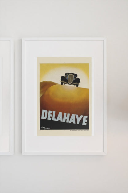 Affiche Vintage Delahaye : L'élégance automobile à la française