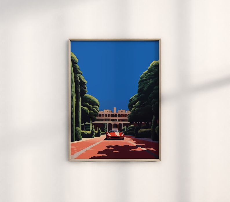 L'art numérique Ferrari de Hiroshi Nagai : trio de décorations de voitures rétro