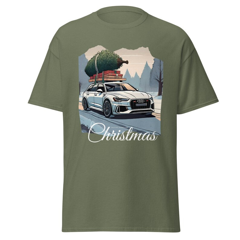 T-shirt festif pour homme avec voiture Audi