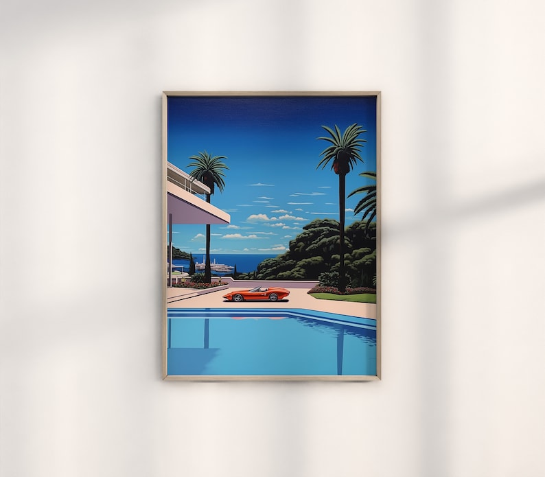 L'art numérique Ferrari de Hiroshi Nagai : trio de décorations de voitures rétro