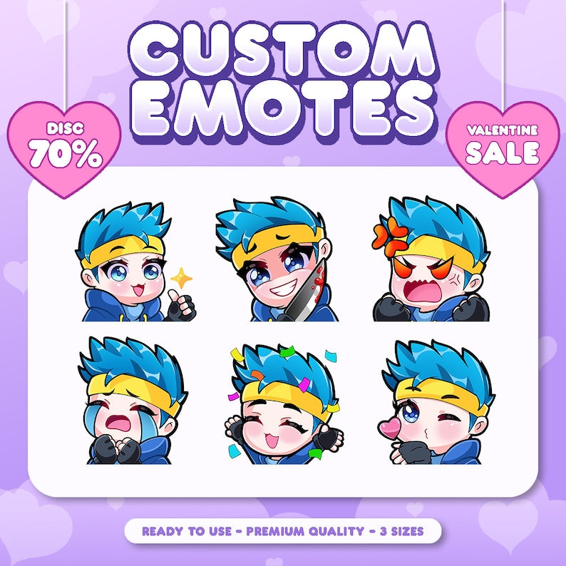 Émoticônes Chibi Anime personnalisées de qualité supérieure pour Twitch, Discord, YouTube