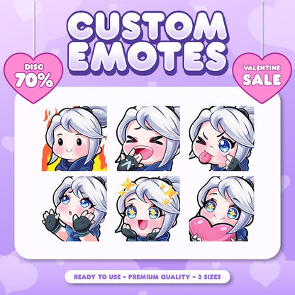 Premium Custom Anime Chibi Emotes for Twitch, Discord, YouTube_driver_clothing_drivi.store