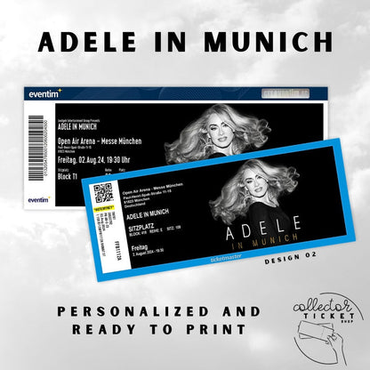 Billet collector personnalisé pour Adèle à Munich