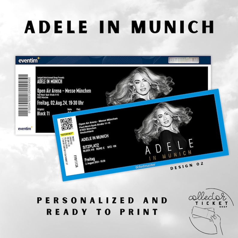 Billet collector personnalisé pour Adèle à Munich