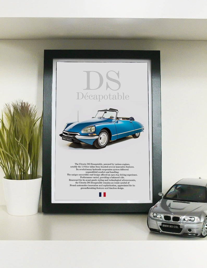 Vintage Citroën DS Poster: Iconic French Car Art for Enthusiasts