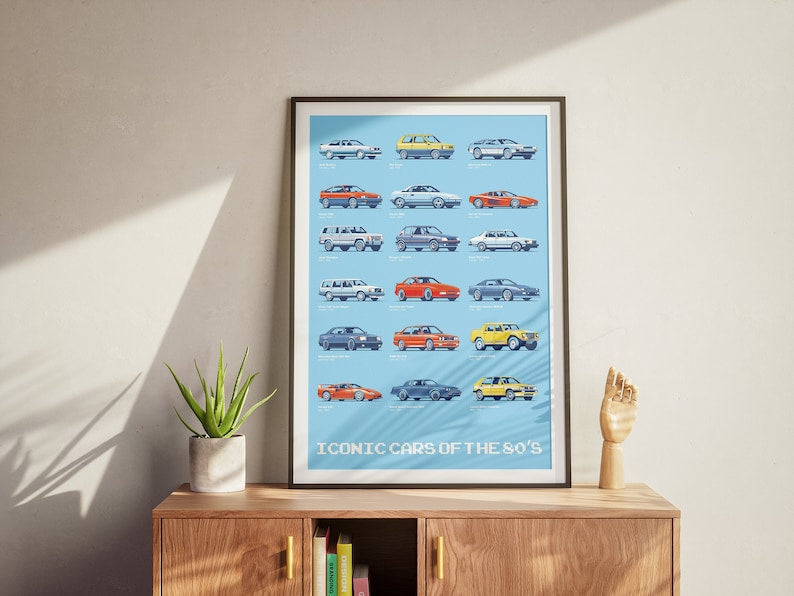 Nostalgic 80's Classic Car Posters - Printable Wall Art