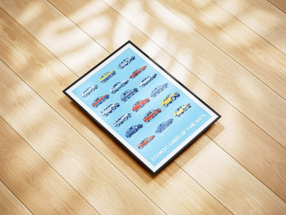 Nostalgic 80's Classic Car Posters - Printable Wall Art