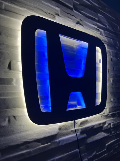 Honda Logo LED Sign: Sleek Automotive Decor_driver_clothing_drivi.store