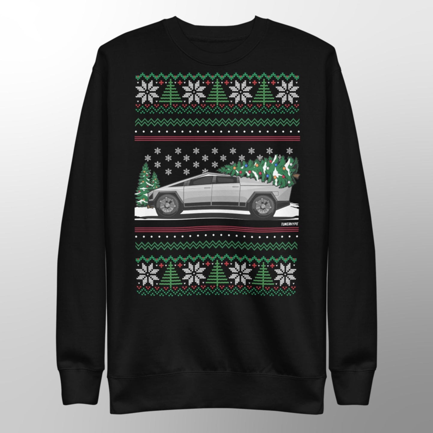 Pull de Noël moche - Tesla Cybertruck - Pull de Noël moche - Cadeau de Noël pour les amateurs de voitures, Cadeau de Noël amusant, Cadeau Tesla, Cadeau Cybertruck