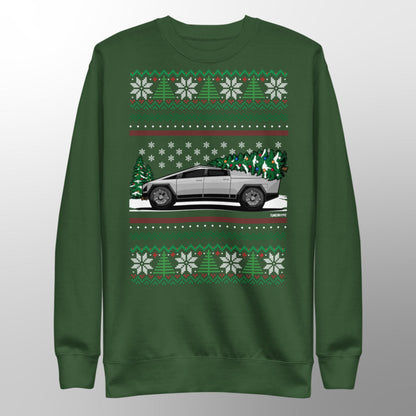 Pull de Noël moche - Tesla Cybertruck - Pull de Noël moche - Cadeau de Noël pour les amateurs de voitures, Cadeau de Noël amusant, Cadeau Tesla, Cadeau Cybertruck