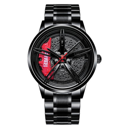 Montre de jante en alliage à 5 branches Ferrari statique, accessoires pour passionnés de voitures