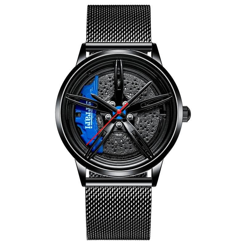 Montre de jante en alliage à 5 branches Ferrari statique, accessoires pour passionnés de voitures