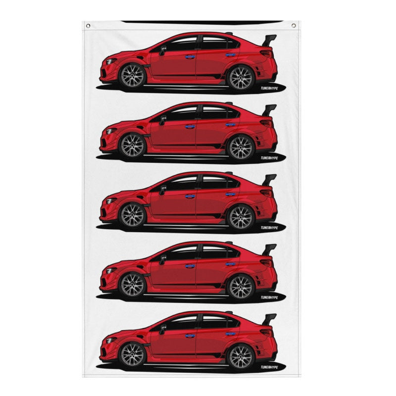 Drapeau Subaru WRX STI - Rouge pur