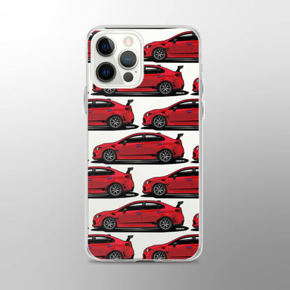 Subaru WRX STI Clear iPhone Case - Pure Red