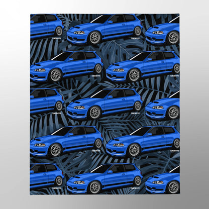 Couverture à hayon Honda Civic EG - Bleu Captiva - Imprimé floral en édition limitée